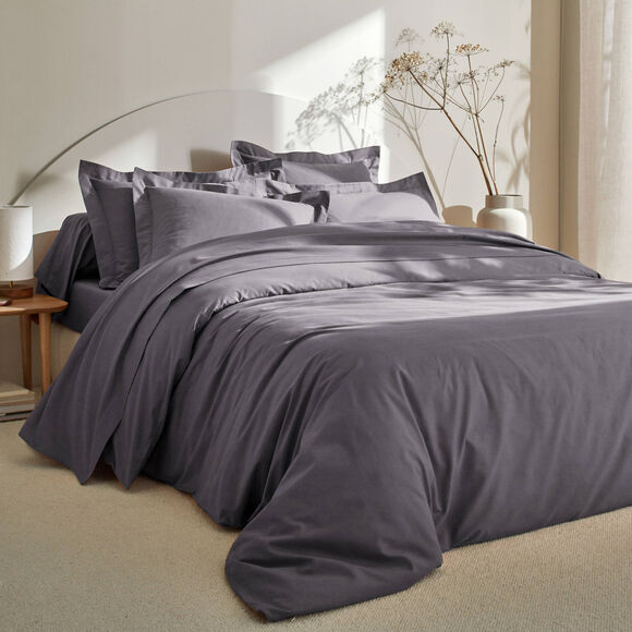 Linge de lit uni coton  (anthracite)