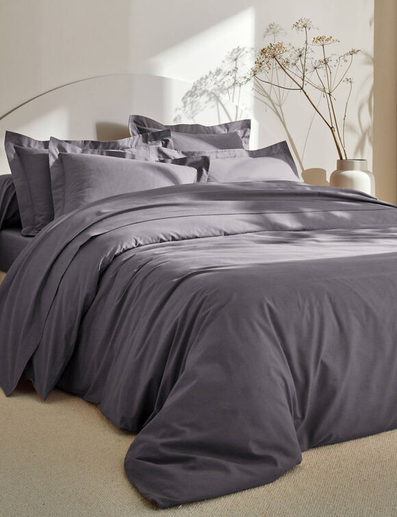 Linge de lit uni coton  (anthracite)