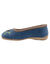 Chaussons ballerines feutrine avec fleur appliqu&eacute;e (bleu indigo)