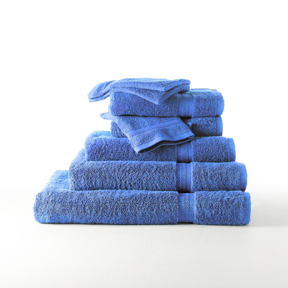 Collection serviettes de bain unies 420 g/m2 confort moelleux (bleu dur)