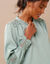 Blouse dentelle manches longues blousantes (vert grisé)