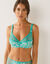 Soutien-gorge coton dentelle uni et imprimé fleurs Tropea avec armatures - lot de 2 (aqua)