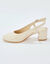 Escarpins slingback en cuir certifi&eacute; LWG (cr&egrave;me)