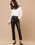 Pantalon fuselé 7/8ème, aspect cuir** (noir)