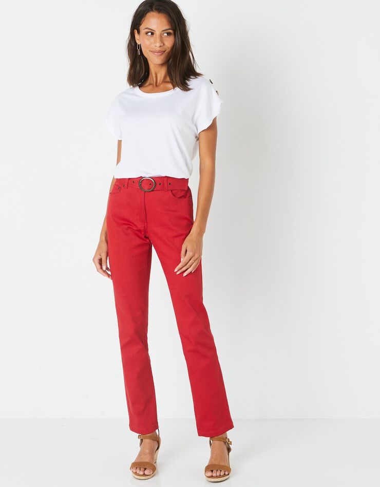 Pantalon droit spécial petites (cerise) Pantalon droit spécial petites (cerise)