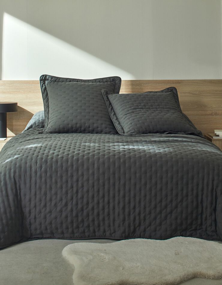 Couvre-lit matelassé - microfibre (anthracite)