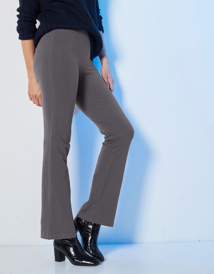 Legging trompette uni base évasée, taille élastiquée (anthracite) Legging trompette uni base évasée, taille élastiquée (anthracite)