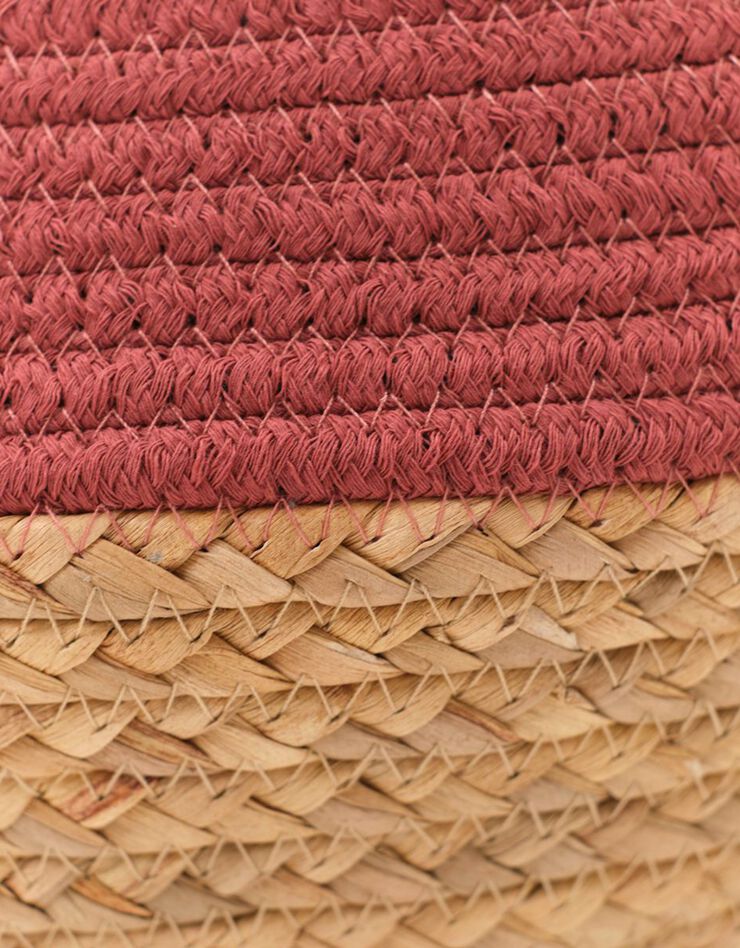 Panier bicolore rond corde coton (terracotta)