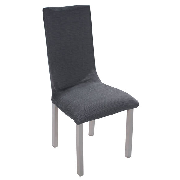 Housse chaise unie extensible - housse int&eacute;grale ou assise seule (gris)