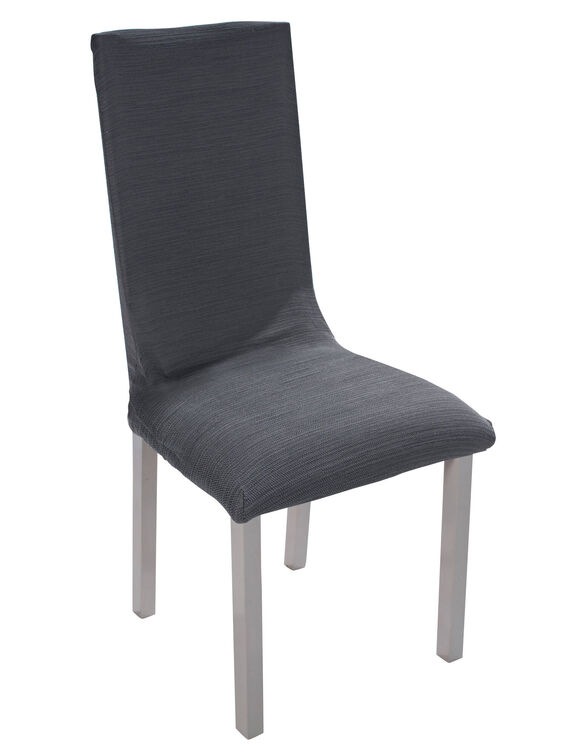 Housse chaise unie extensible - housse intégrale ou assise seule (gris)