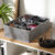 Organiseur tiroir tissu gris, 12 compartiments (gris)