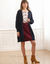 Gilet long porter ouvert, col V (marine)
