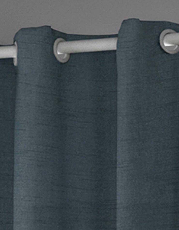 Rideau uni style shantung (bleu)