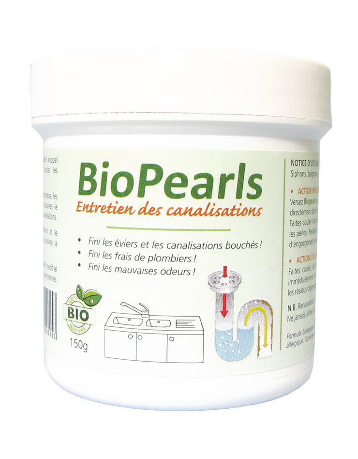 Déboucheur perles canalisations BioPearls (blanc)
