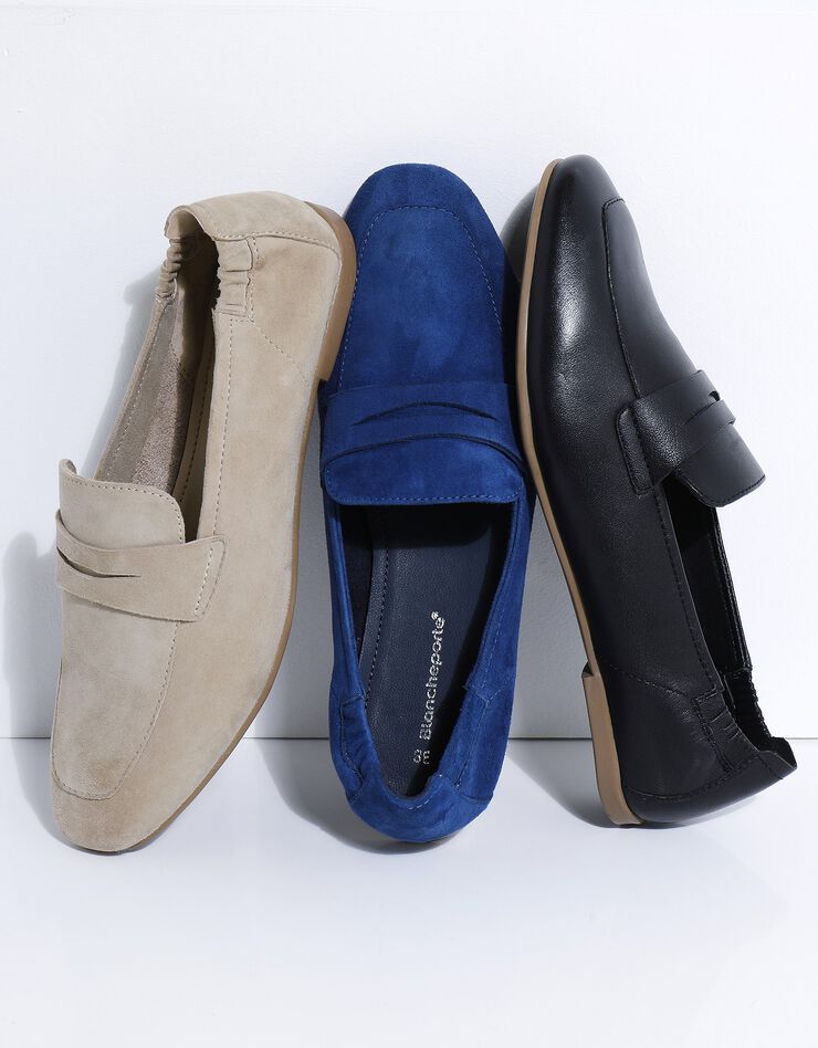 Mocassins croûte de cuir (bleu) Mocassins croûte de cuir (bleu)