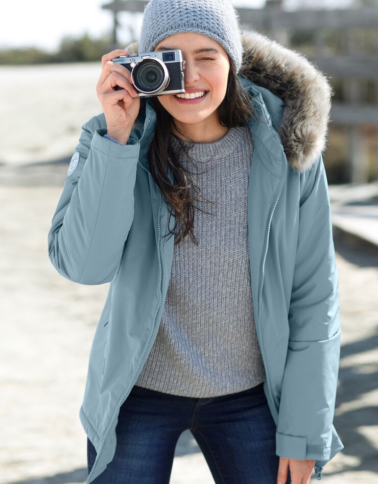 Parka imperméable zippée capuche (bleu glacier) Parka imperméable zippée capuche (bleu glacier)