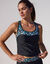 Tankini imprimé dos nageur Upala - coques amovibles (noir / turquoise)