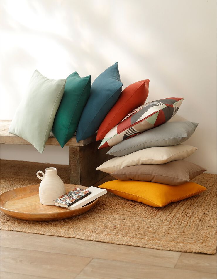Housse de coussin unie bachette - lot de 2 (jaune)