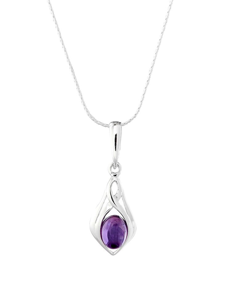 Collier pendentif argent améthyste (argent) Collier pendentif argent améthyste (argent)