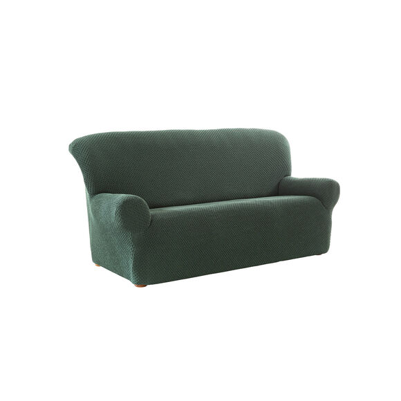Housse textur&eacute;e bi-extensible sp&eacute;ciale canap&eacute; fauteuil &agrave; accoudoirs (vert)