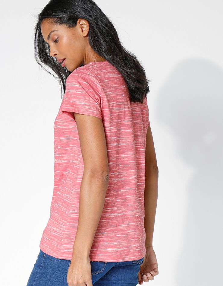 Tee-shirt col rond imprimé chiné (pêche chiné) Tee-shirt col rond imprimé chiné (pêche chiné)