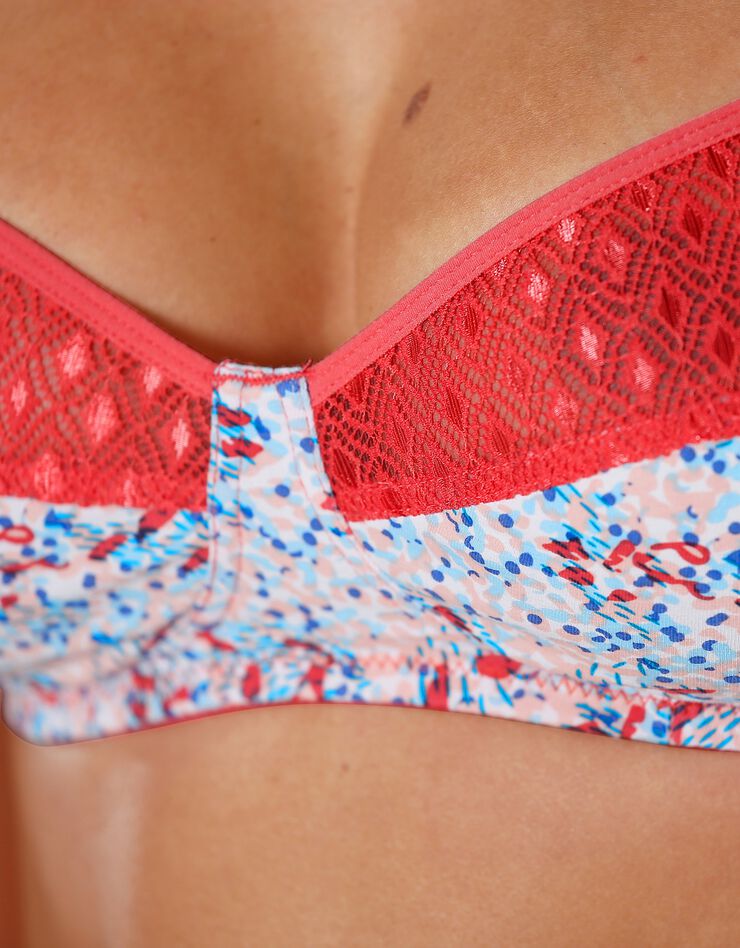 Soutien-gorge coton dentelle imprimé Coria - sans armatures (azalée) Soutien-gorge coton dentelle imprimé Coria - sans armatures (azalée)