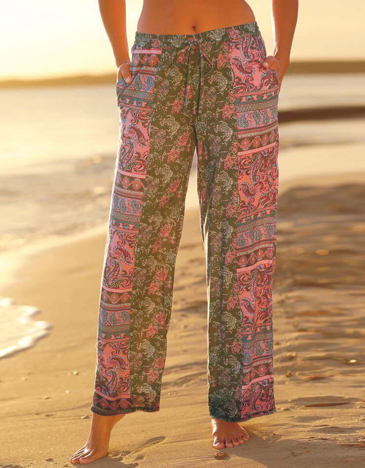 Pantalon large imprimé (kaki) Pantalon large imprimé (kaki)