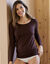 Tee-shirt manches longues chaleur seconde peau  (chocolat)
