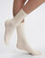 Chaussettes mi-hautes femme thermo polaires Dim - lot de 2 (crème)