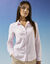 Chemisier rayé, voile de coton tissé teint (rose / blanc)