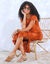Robe longue maille t-shirt unie (caramel)