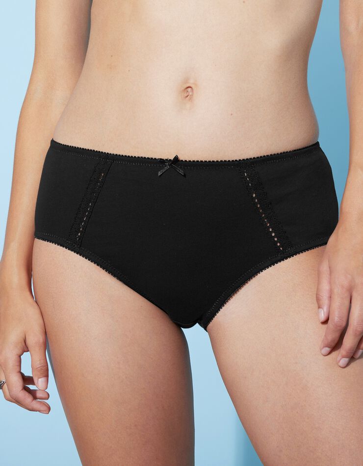 Culotte maxi en coton ajouré - Lot de 2 (blanc + noir) Culotte maxi en coton ajouré - Lot de 2 (blanc + noir)
