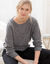 Pull col rond en maille fantaisie (gris chiné)