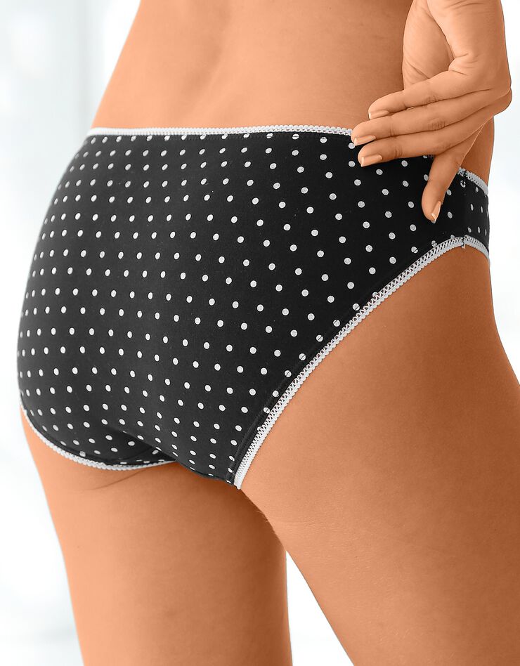 Slip coton imprimé motifs à pois assortis – Lot de 4 (noir / blush) Slip coton imprimé motifs à pois assortis – Lot de 4 (noir / blush)