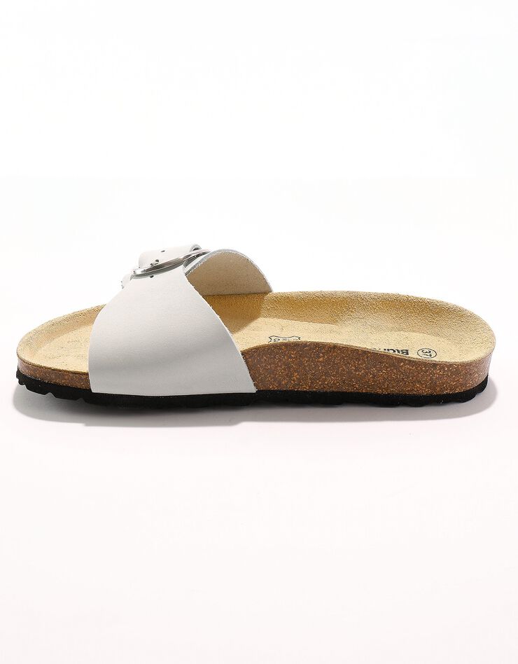 Mules cuir préformé à large boucle semelle effet liège (blanc cassé) Mules cuir préformé à large boucle semelle effet liège (blanc cassé)