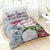 Linge de lit aquarelle coton (gris / rose)