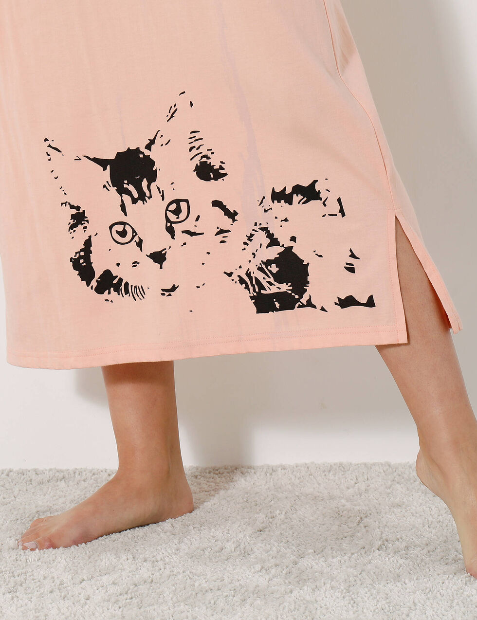 Chemise Fille Cat & Jack Motif Pêche Et Pois à Pois - Taille M (7-8 Ans), Manches Volants - Occasion Très Bon état