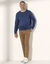 Pull pur coton col rond manches longues (bleu chiné)