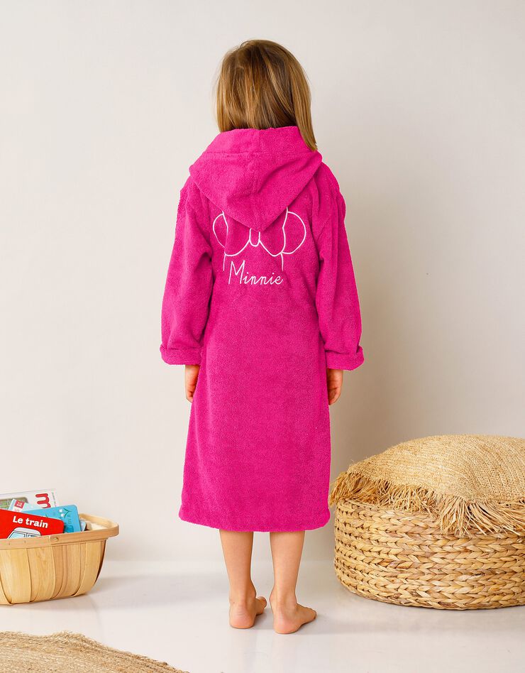 Peignoir enfant à capuche Minnie® Cœur Disney® personnalisable (fuchsia) Peignoir enfant à capuche Minnie® Cœur Disney® personnalisable (fuchsia)