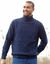 Pull col roul&eacute; maille irlandaise (marine)