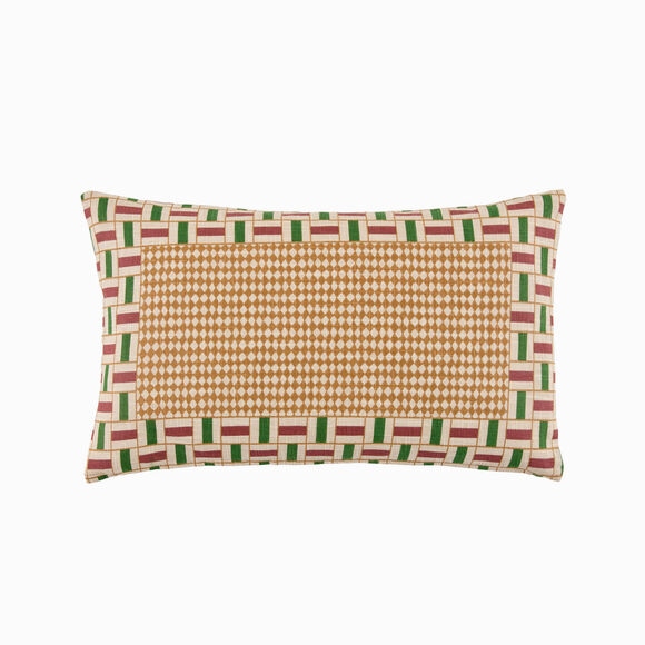 Coussin rectangulaire imprim&eacute; motifs g&eacute;om&eacute;triques (multicolore)