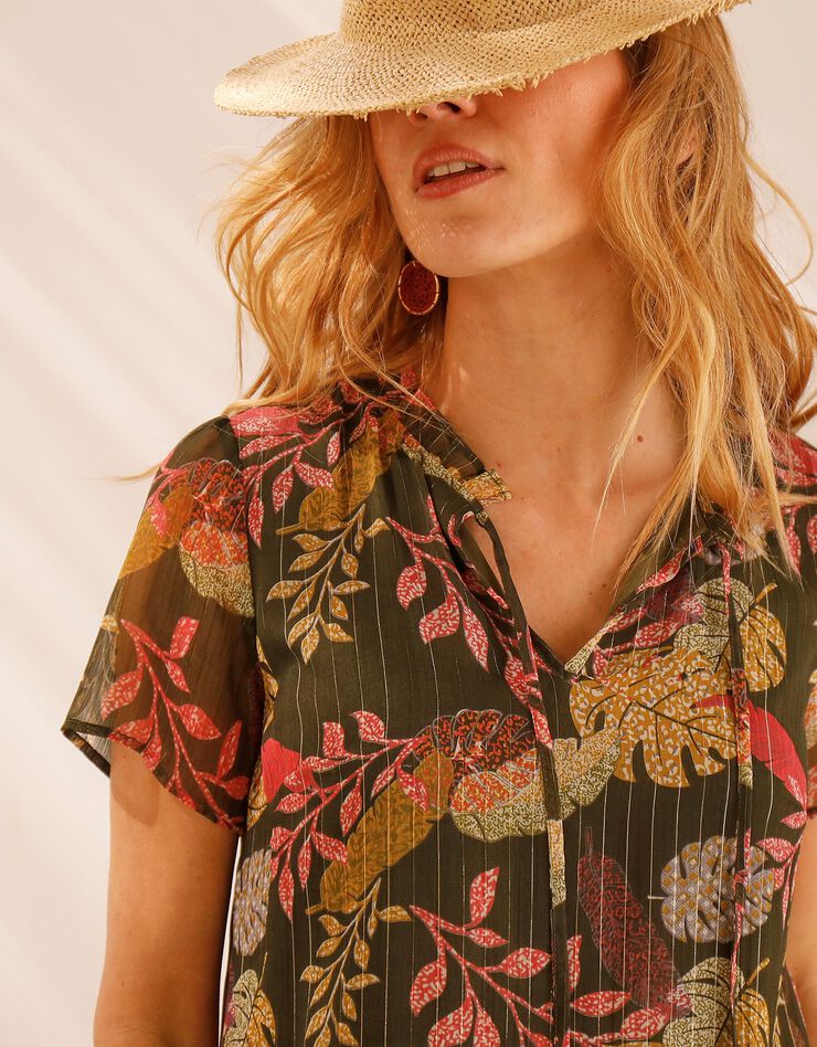 Robe voile imprimé (bronze / corail) Robe voile imprimé (bronze / corail)
