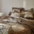 Linge de lit Diane imprim&eacute; graphique - coton 57 fils/cm&sup2; (chocolat)