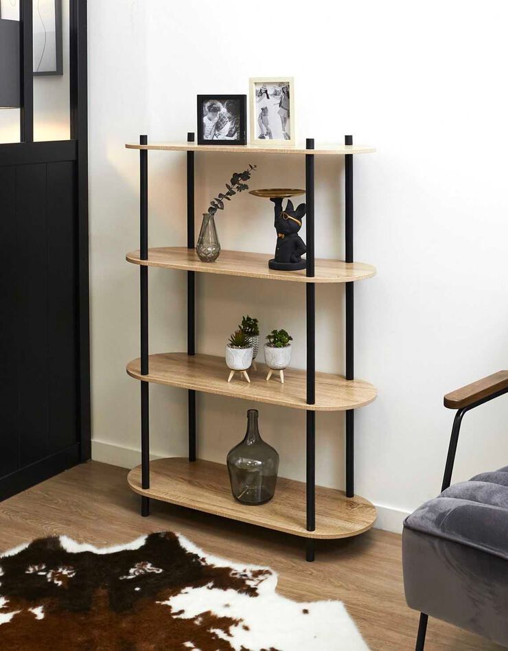 Etagère ovale NEODE - 4 niveaux (naturel)