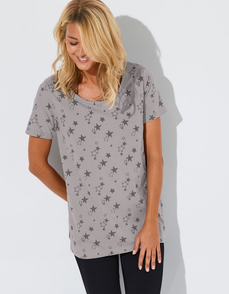 Tee-shirt imprimé étoiles (gris) Tee-shirt imprimé étoiles (gris)