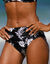 Culotte de bain maxi imprimée Tabika - effet lissant (noir / beige)