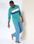 Pantalon pyjama coton uni (bleu)