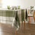 Nappe carreaux coton lin tiss&eacute; teint (vert)