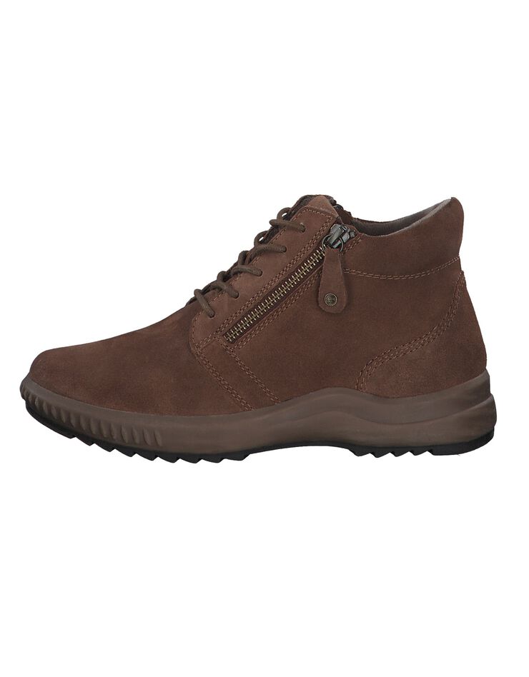 Bottines dessus croûte de cuir - largeur confort (marron) Bottines dessus croûte de cuir - largeur confort (marron)
