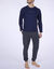 Pyjama ultra doux jersey et maille polaire (bleu / gris)